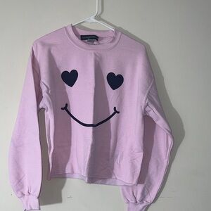 LULUSIMONSTUDIO sweatshirt Pink Smiley Face Sweatshirt - medium